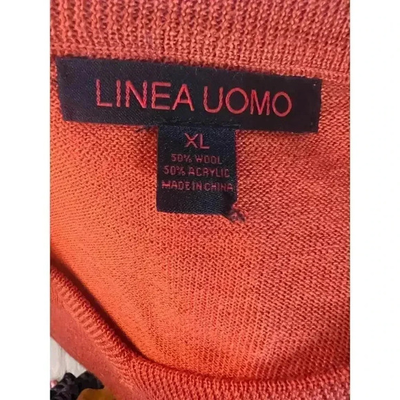 Linea Uomo lightweight v neck sweater orange XL - Picture 5 of 5